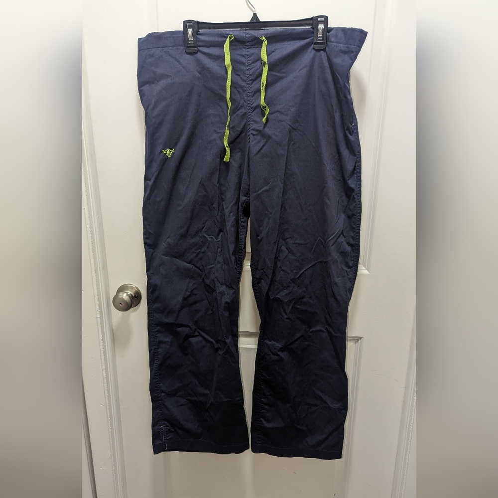 Med Couture women's navy blue scrub bottoms size L